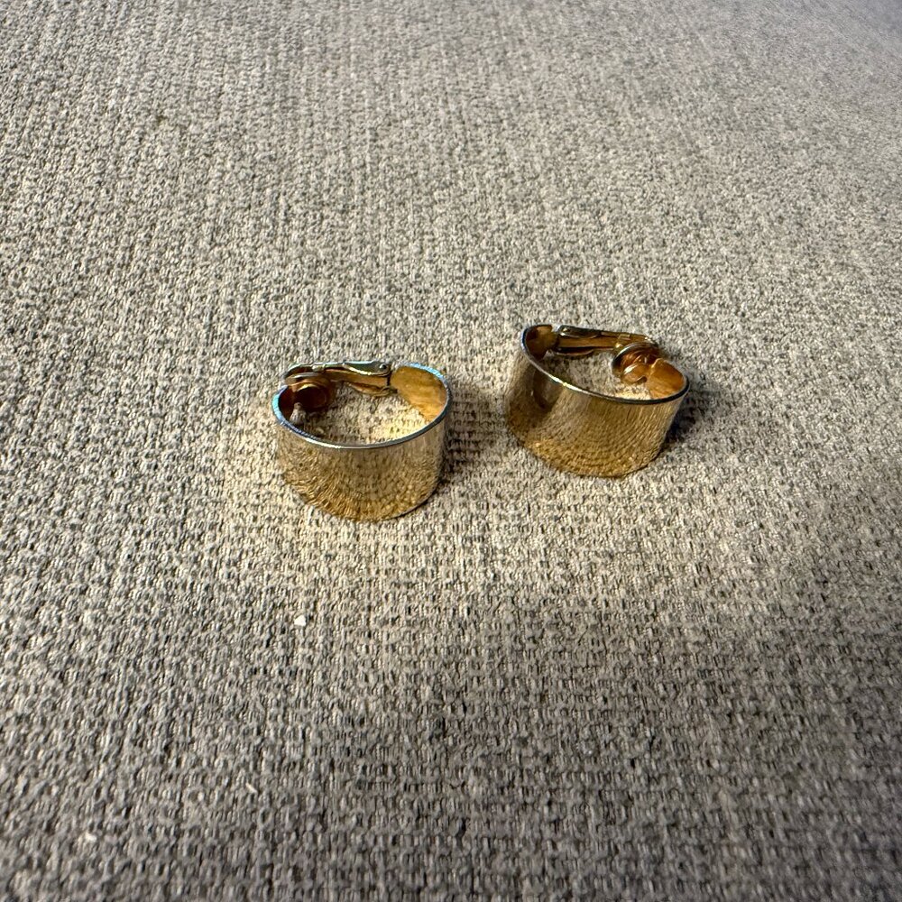 Gold Clip on Hoops